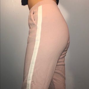 High waisted sweatpants with side stripe